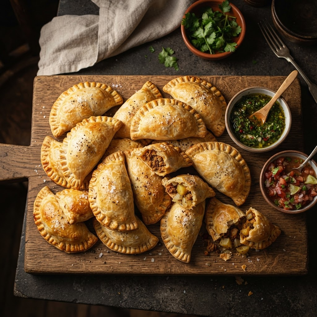 A spread of freshly made Sr Empanada empanadas ready for office catering
